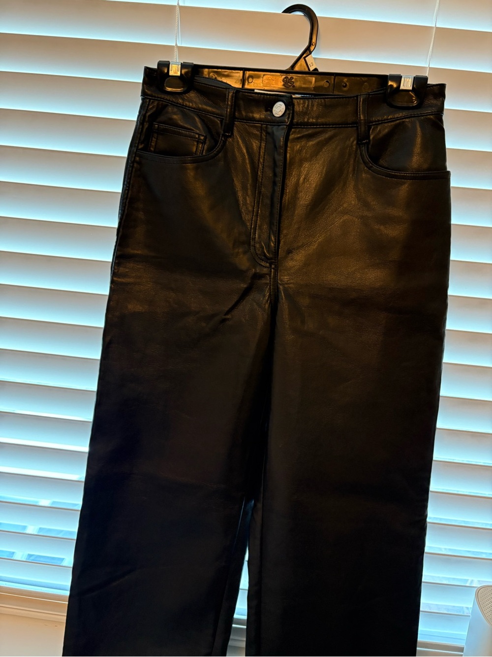 Wilfred Black Straight-Leg Faux Leather Jeans